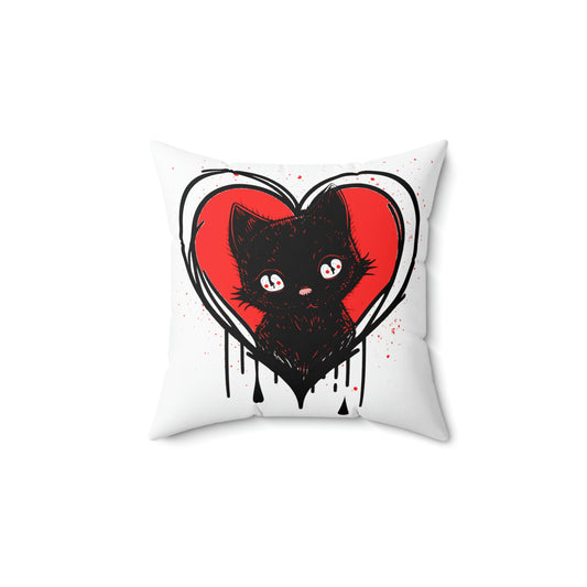 Obsessed Kitty Square Pillow